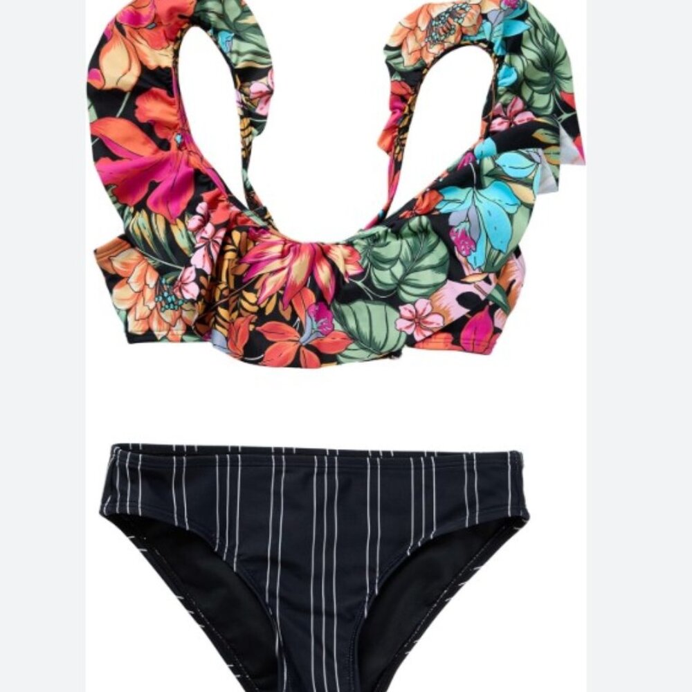O'neill Girls Reina Tropical Ruffle Bralette Bikini